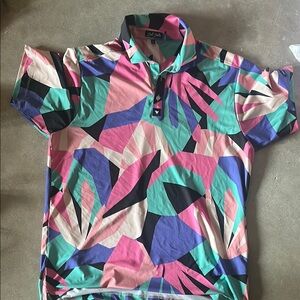 Colorful Geometric Polo Shirt